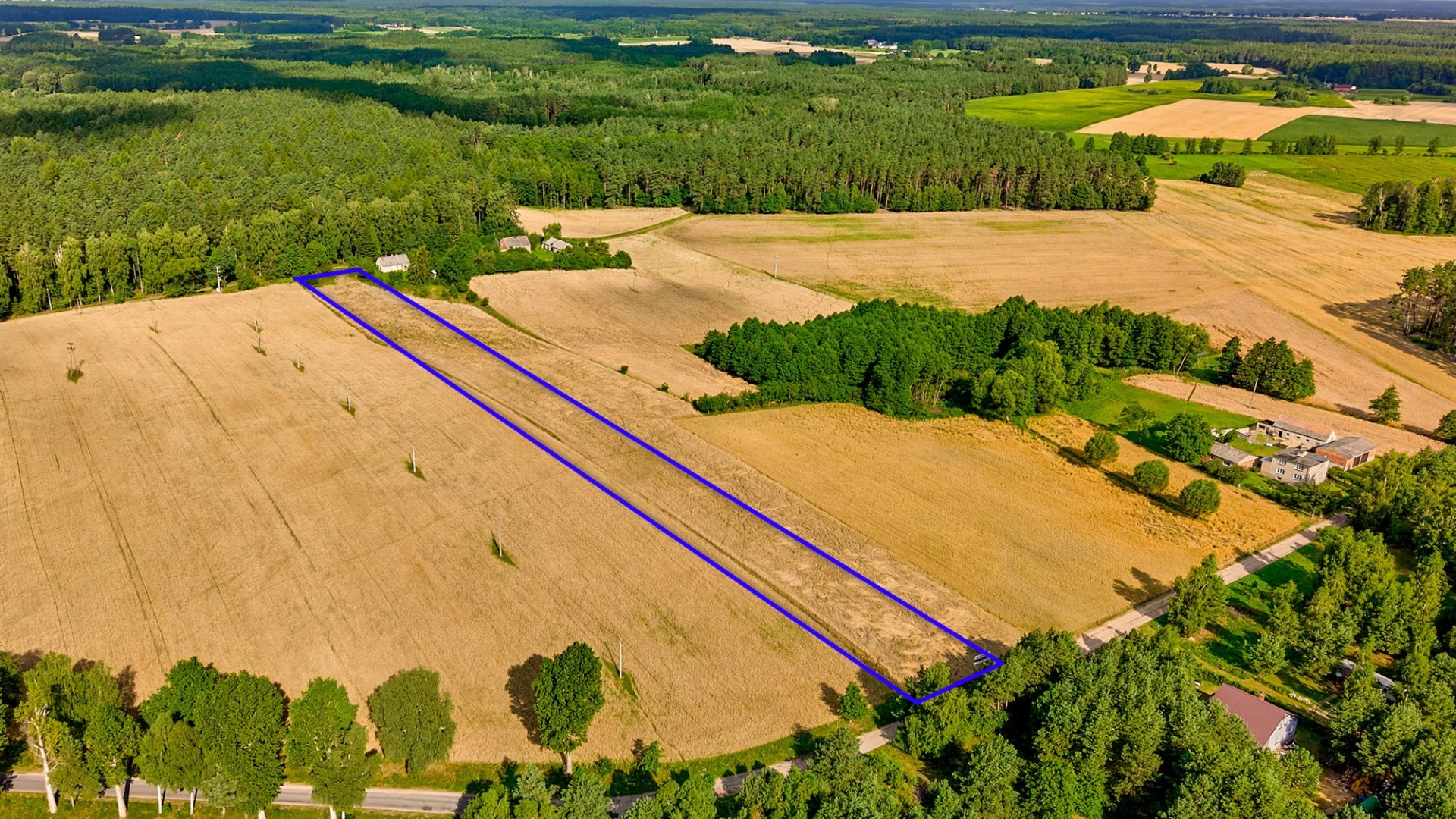 Duża działka budowlana o pow. 7704 m2 w Dźwiersznie Małym - Gmina Łobżenica